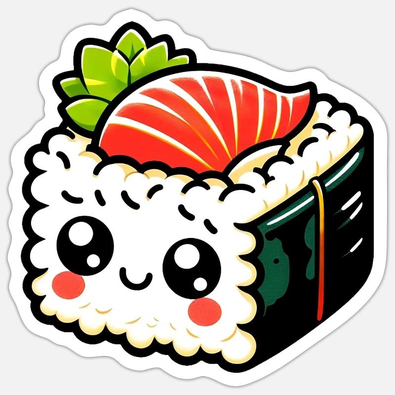 Sushi - Sticker size S (10 x 10 cm) - white matte