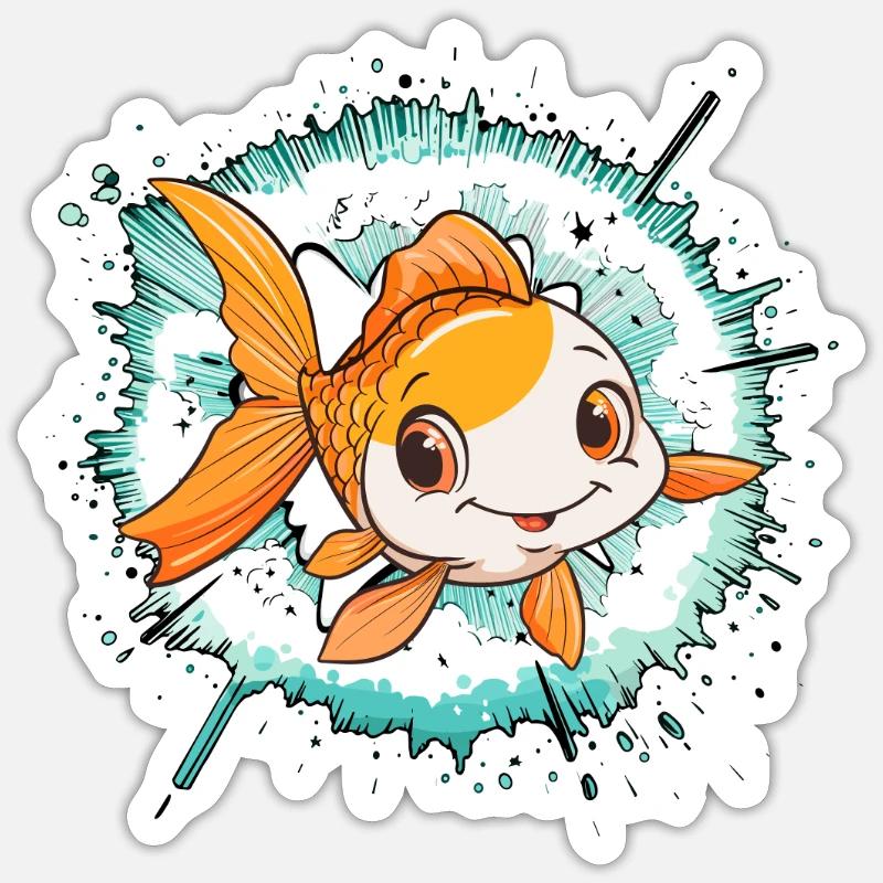 Fish Predatory Fish - Sticker size S (10 x 10 cm) - white matte