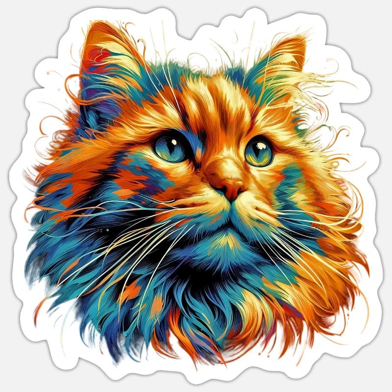 Cat - Sticker size S (10 x 10 cm) - white matte