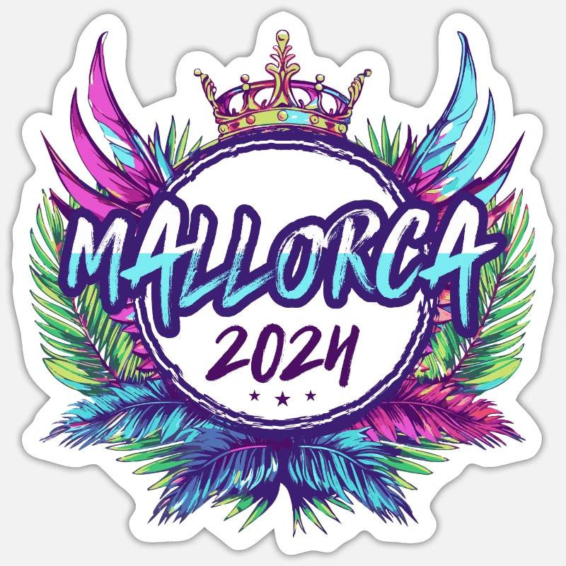 Mallorca 2024 Bunt - Sticker Größe S (10 x 10 cm) - Mattweiß