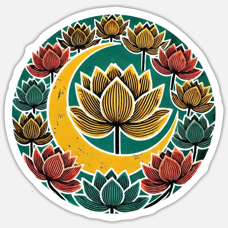 Lotus - Sticker taille S (10 x 10 cm) - blanc mat