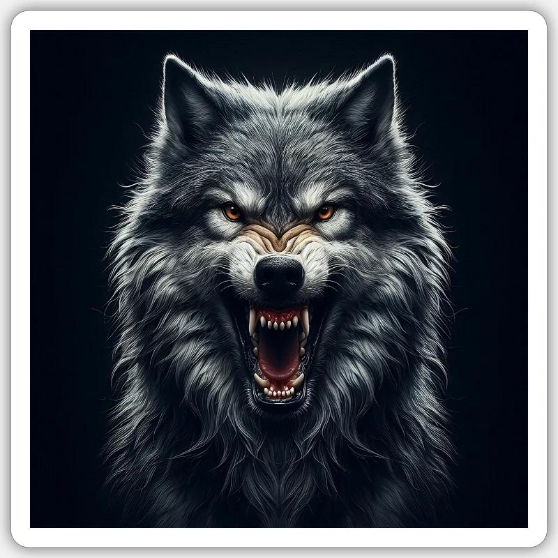 Wolf - Sticker Größe S (10 x 10 cm) - Mattweiß