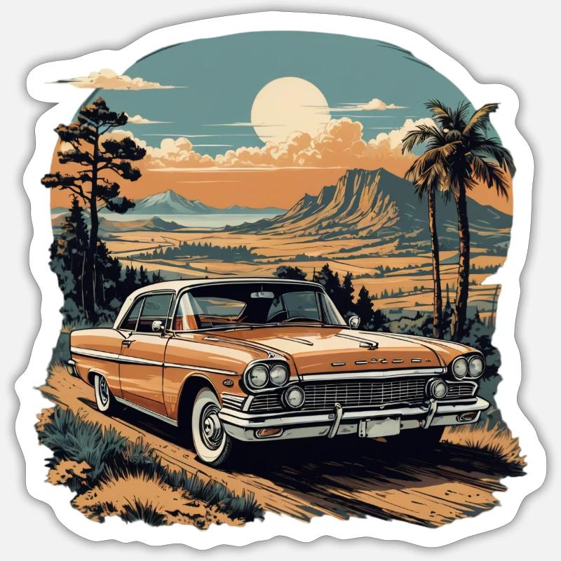 Oldtimer Leidenschaft: Stilvolle Kollektion Sticker Größe S (10 x 10 cm)