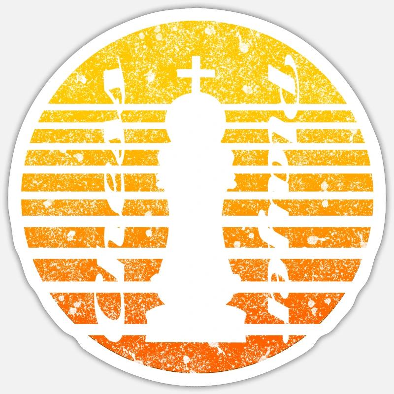 Motif d’échecs avec roi - Sticker taille S (10 x 10 cm) - blanc mat