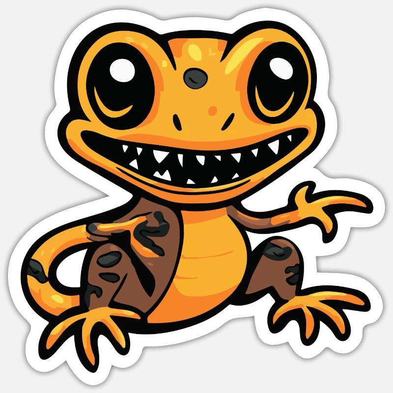 Echse Halloween Comic Lustig - Sticker Größe S (10 x 10 cm) - Mattweiß