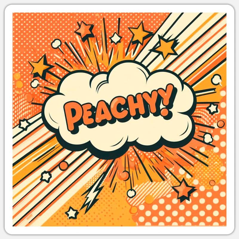 Pêche Pêche - Sticker taille S (10 x 10 cm) - blanc mat