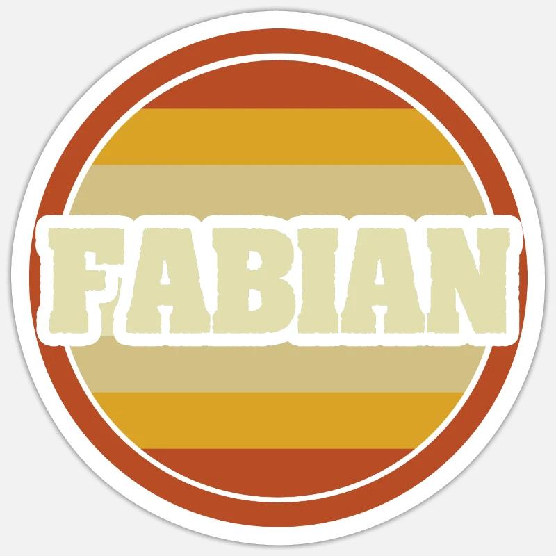 First name Fabian - Sticker size S (10 x 10 cm) - white matte