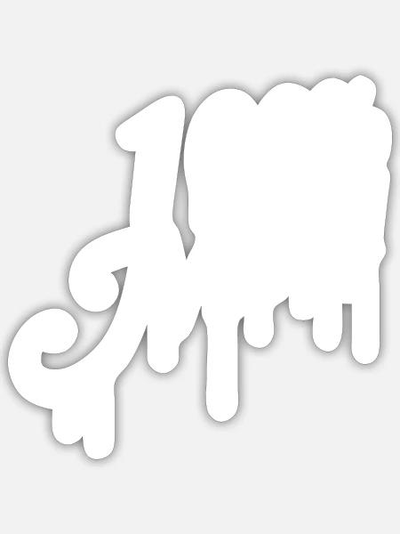 100 % Prozent Metal Musik Stempel Graffiti Tropfen - Sticker Größe S (10 x 10 cm) - Mattweiß
