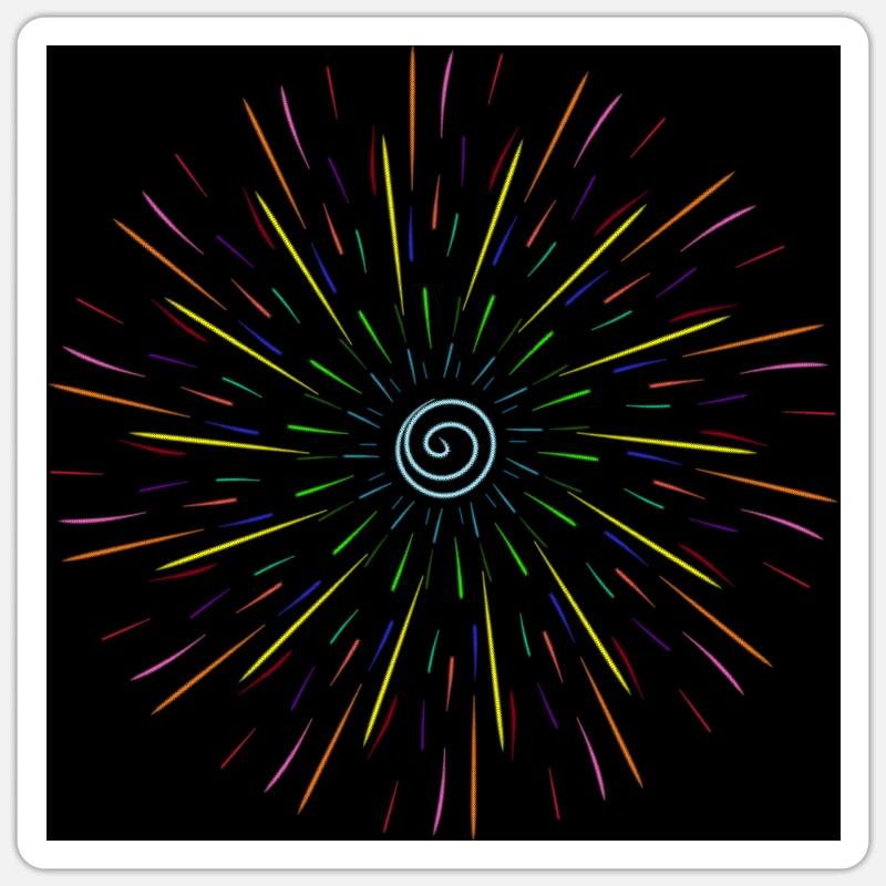 Rainbow Abstract Star - Sticker size S (10 x 10 cm) - white matte