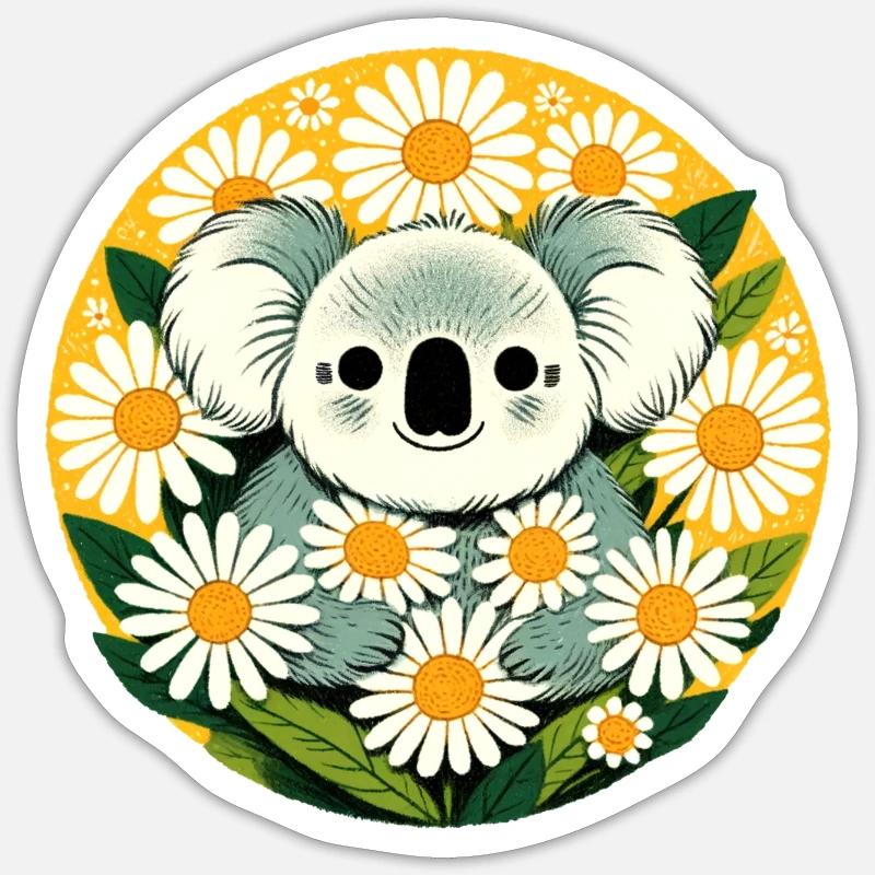 Koala - Sticker Größe S (10 x 10 cm) - Mattweiß