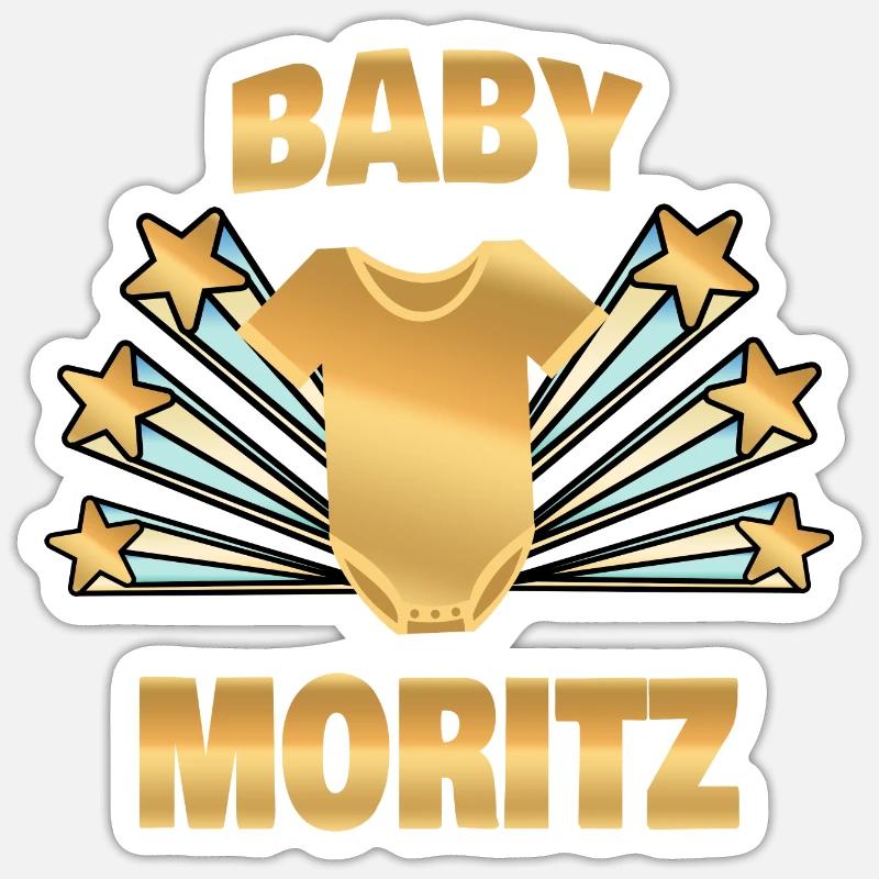 Moritz as a birth Sticker size S (10 x 10 cm)