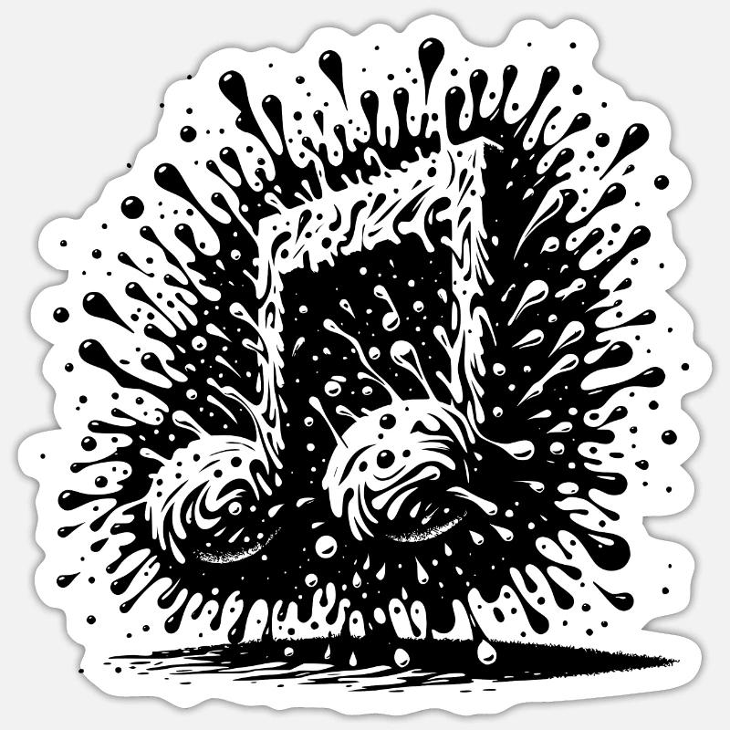 Schwebende Splash Musik Note Tattoo Style Sticker Größe S (10 x 10 cm)