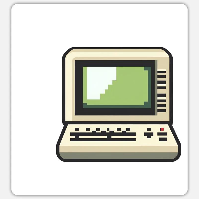 8-Bit DOS Terminal Computer Retro Pixelart Sticker Größe S (10 x 10 cm)