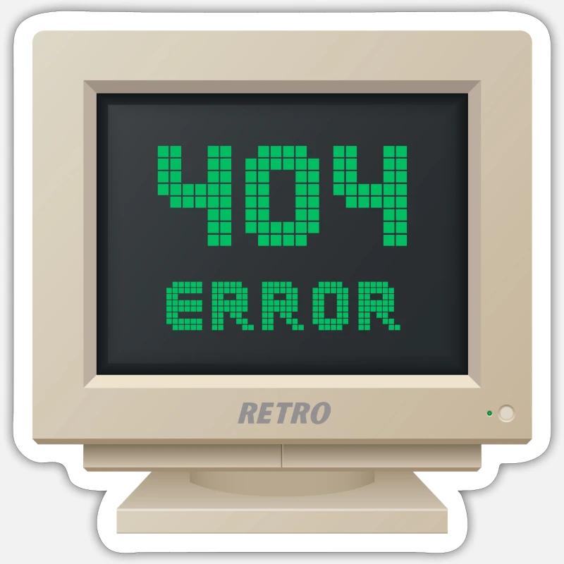 CRT design - Error 404 Sticker size S (10 x 10 cm)