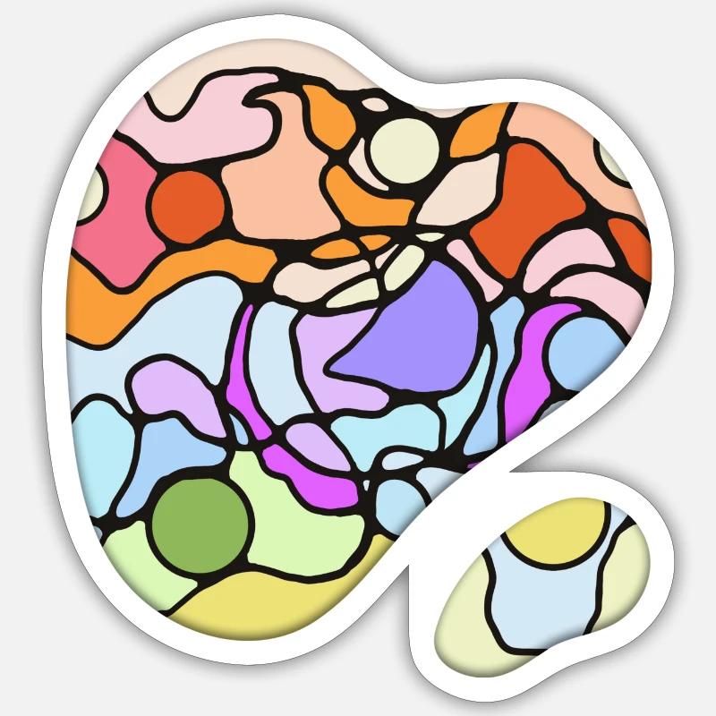 Einfach bunt - Sticker Größe S (10 x 10 cm) - Mattweiß