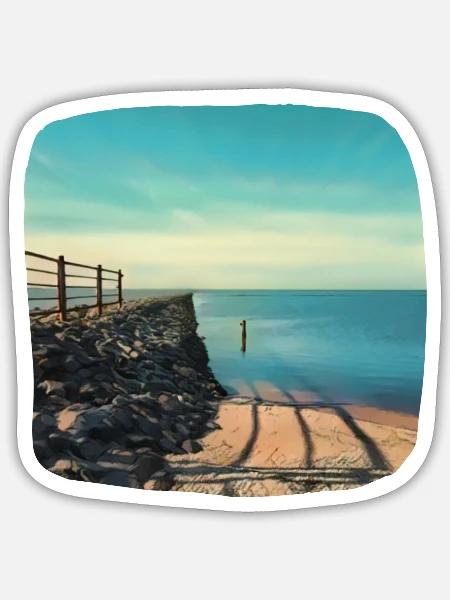 Nordsee - Sticker Größe S (10 x 10 cm) - Mattweiß