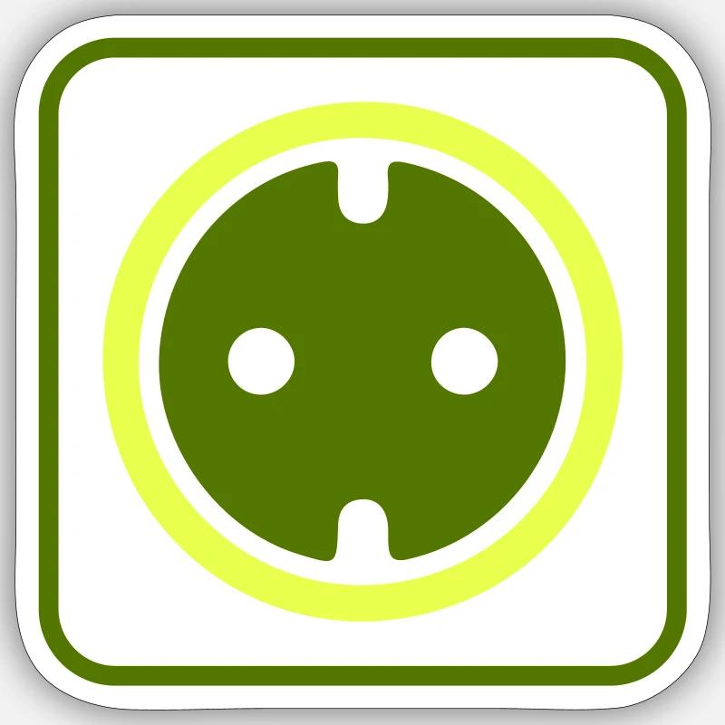 steckdose icon symbol - Sticker Größe S (10 x 10 cm) - Mattweiß