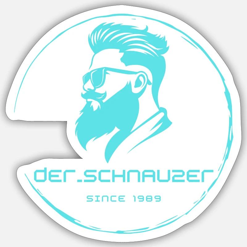der_schnauzer hellblau - Sticker Größe S (10 x 10 cm) - Mattweiß