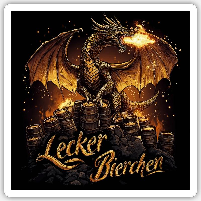 Lecker Bierchen: Drachenbier Sticker Größe S (10 x 10 cm)