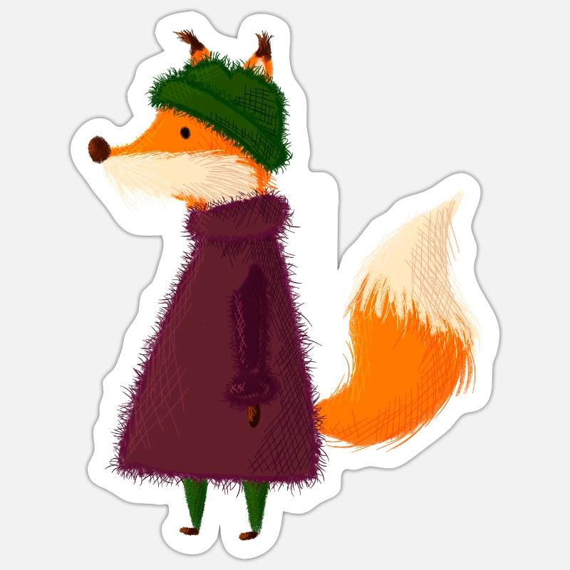 Fox - Sticker size S (10 x 10 cm) - white matte