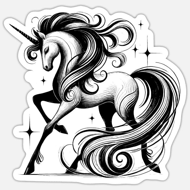 Raffinierte Einhorn-Silhouette - Sticker Größe S (10 x 10 cm) - Mattweiß