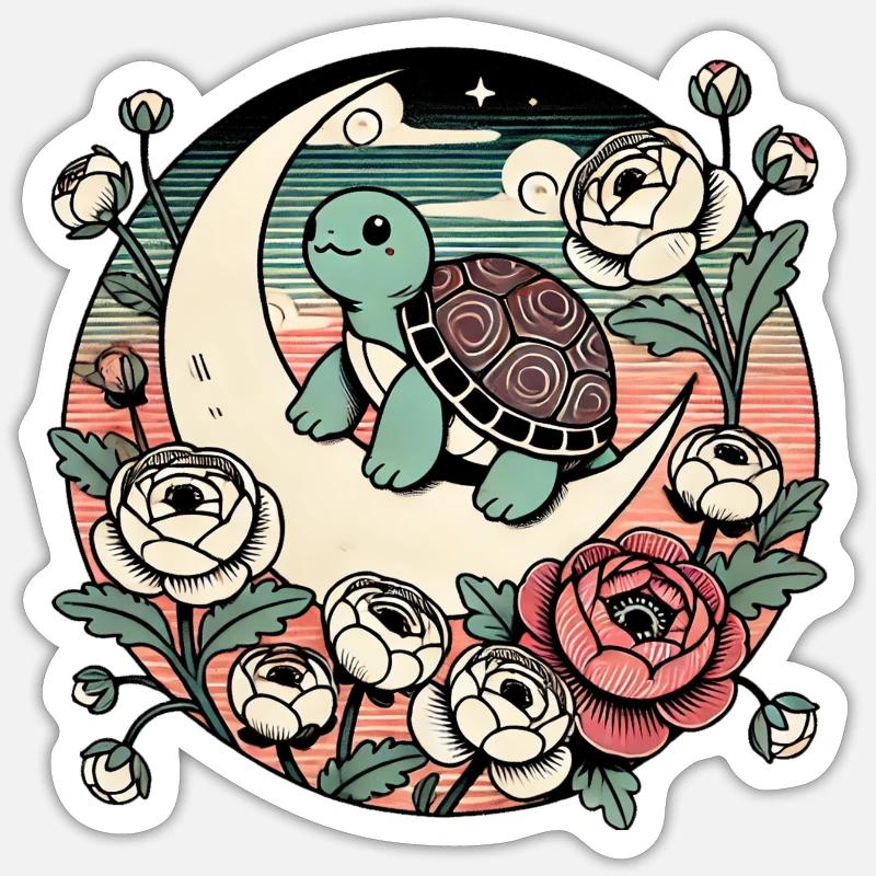 Cute Box Turtle - Sticker size S (10 x 10 cm) - white matte