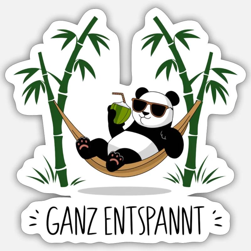 Completely relaxed - Panda Sticker size S (10 x 10 cm)