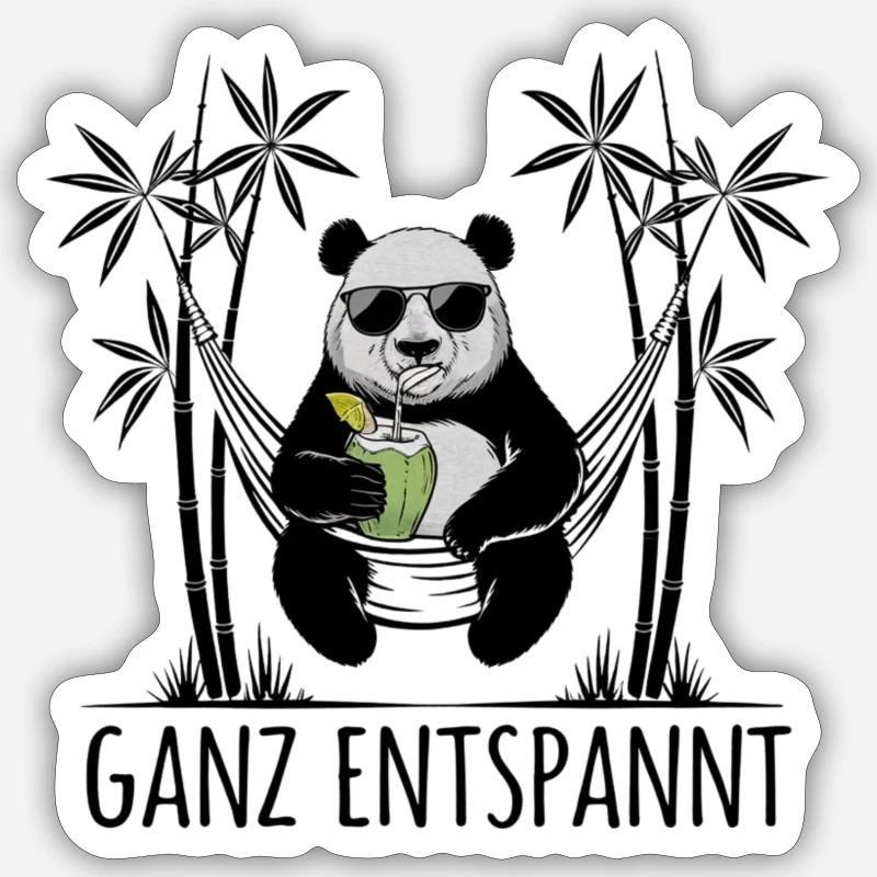 Panda - Completely relaxed Sticker size S (10 x 10 cm)