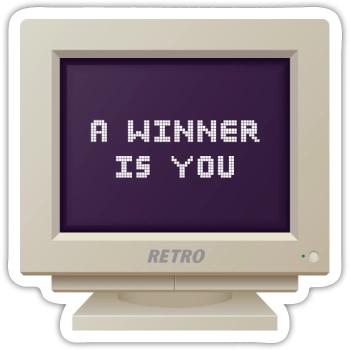 CRT Design - A winner is you - Sticker size S (10 x 10 cm) - white matte - Front