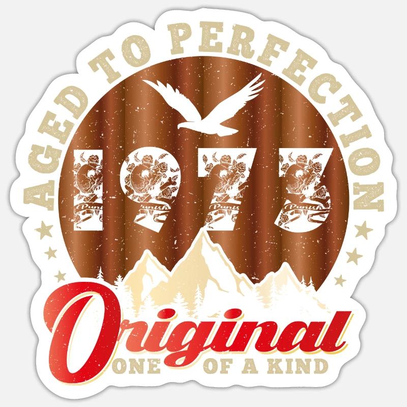 Ikonisches Jubiläum von 1973 - Sticker Größe S (10 x 10 cm) - Mattweiß