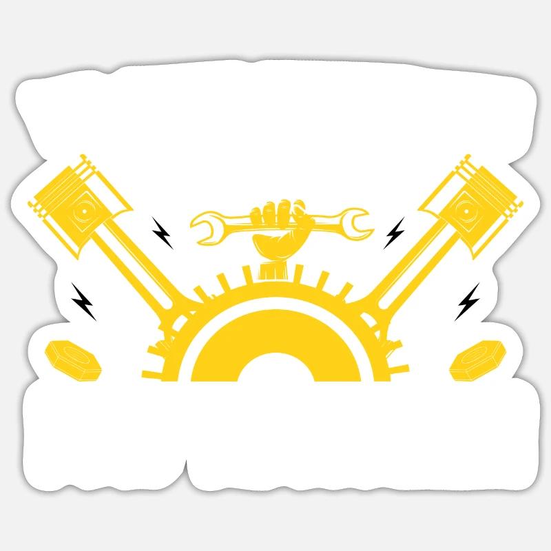 Y'a écrit mécanicien pas magicien - Sticker taille S (10 x 10 cm) - blanc mat