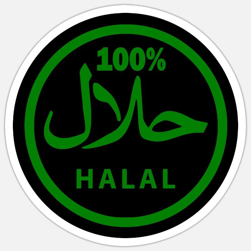 Halal - Sticker taille S (10 x 10 cm) - blanc mat
