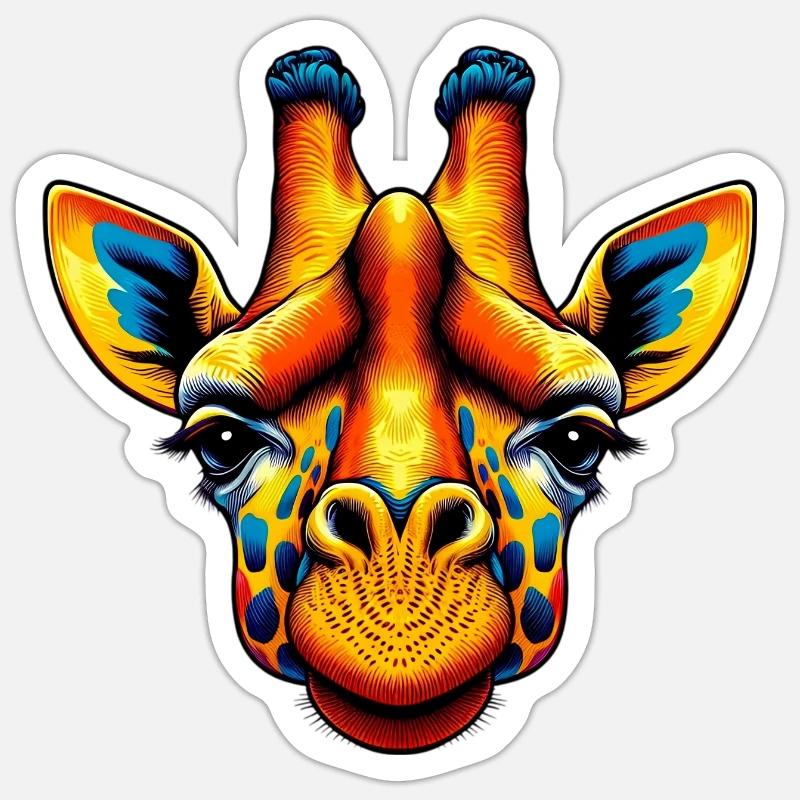 Girafe - Sticker taille S (10 x 10 cm) - blanc mat