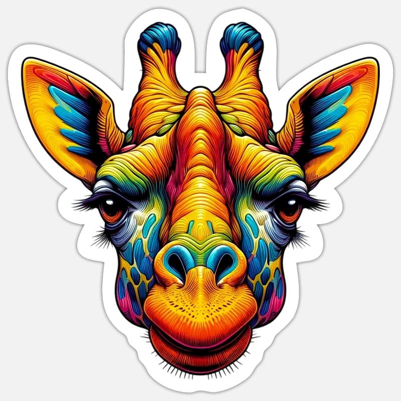 Giraffe - Sticker Größe S (10 x 10 cm) - Mattweiß