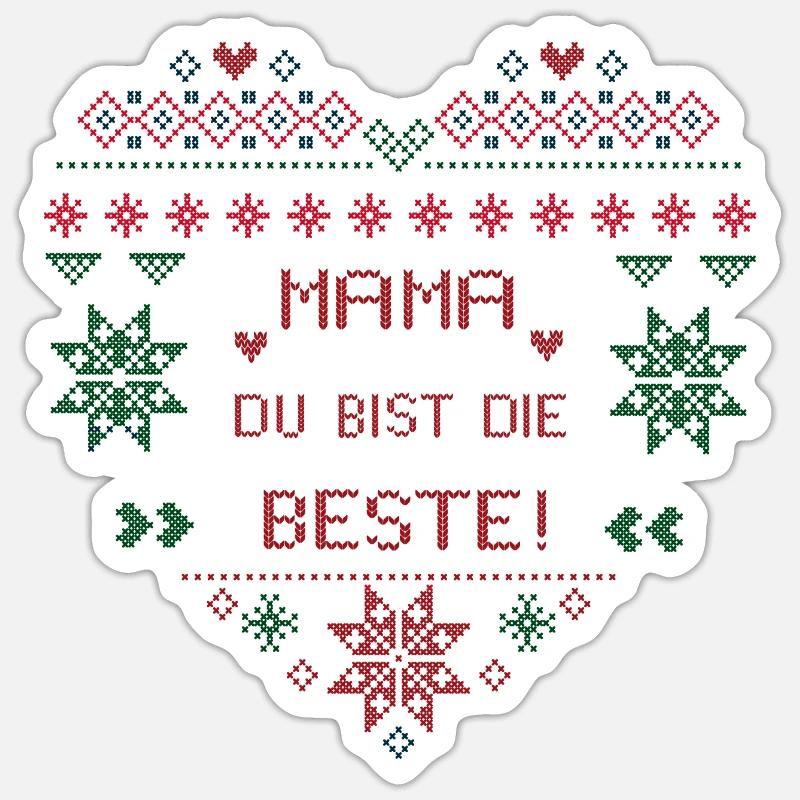 Noël à Weihnachten - Sticker taille S (10 x 10 cm) - blanc mat