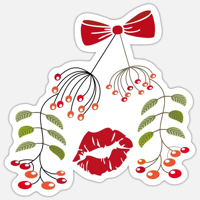 Gui de Noël Sticker taille S (10 x 10 cm)