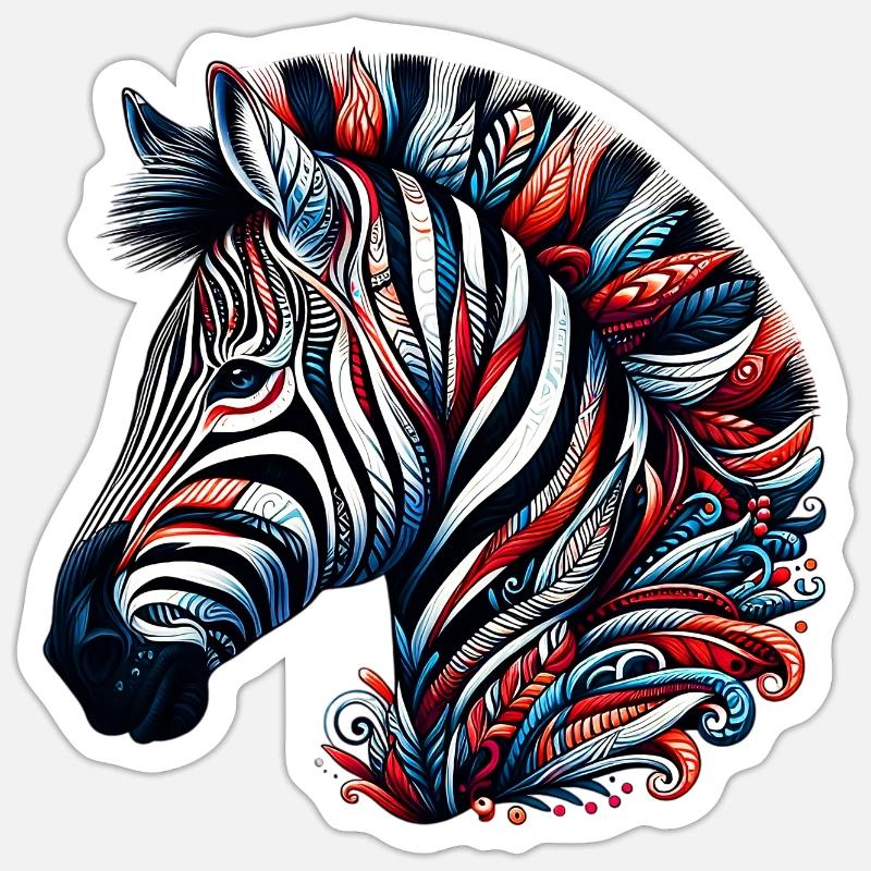 Zebra - Sticker size S (10 x 10 cm) - white matte