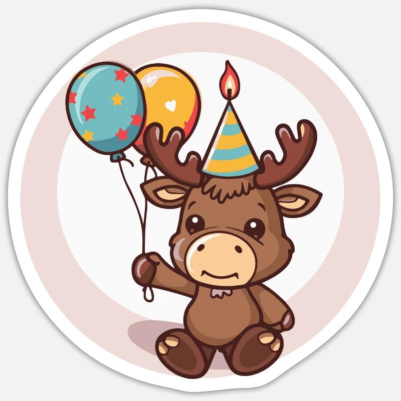 Orignal Anniversaire Bébé - Sticker taille S (10 x 10 cm) - blanc mat