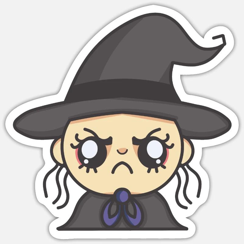 Wütende Hexe - Sticker Größe S (10 x 10 cm) - Mattweiß