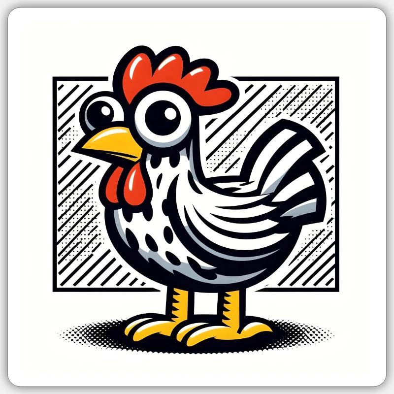 Huhn - Sticker Größe S (10 x 10 cm) - Mattweiß
