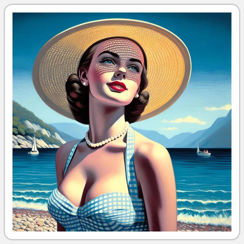 Das Modell am See Sticker Größe S (10 x 10 cm)