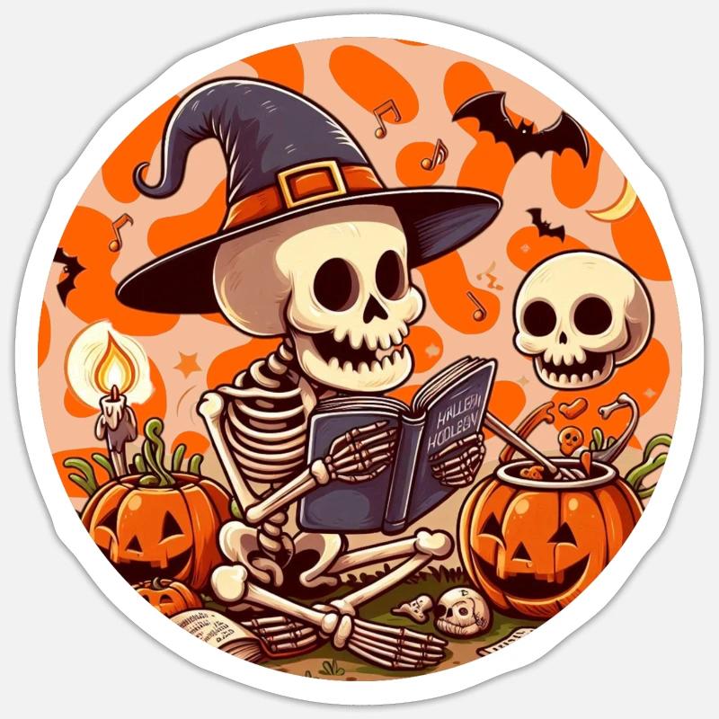 Mr. Bone Spooky Halloween 2 - Sticker size S (10 x 10 cm) - white matte