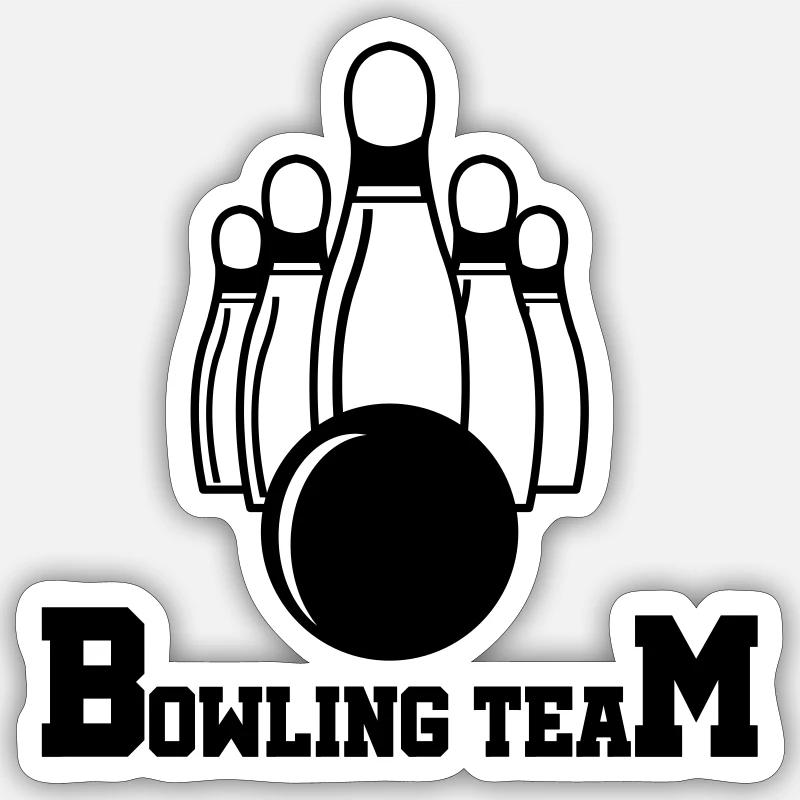 Équipe de bowling - Sticker taille S (10 x 10 cm) - blanc mat