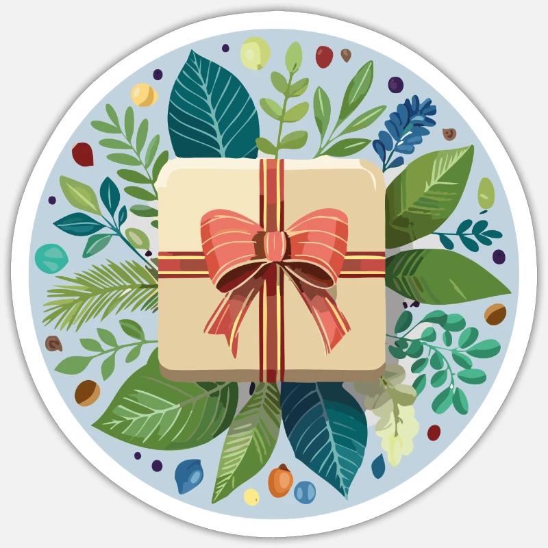 Christmas present - Sticker size S (10 x 10 cm) - white matte