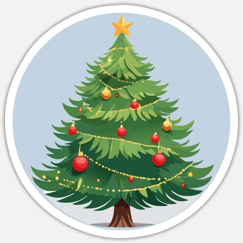 Arbre de Noël - Sticker taille S (10 x 10 cm) - blanc mat
