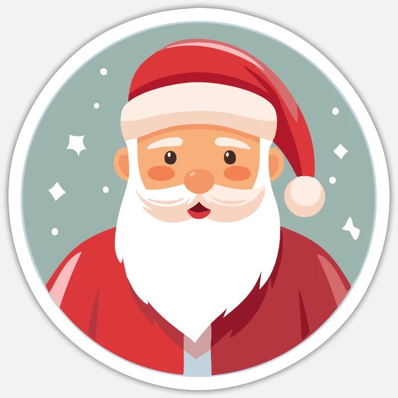 Weihnachtsmann - Sticker Größe S (10 x 10 cm) - Mattweiß