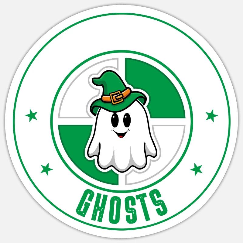 Ghosts - Sticker Größe S (10 x 10 cm) - Mattweiß