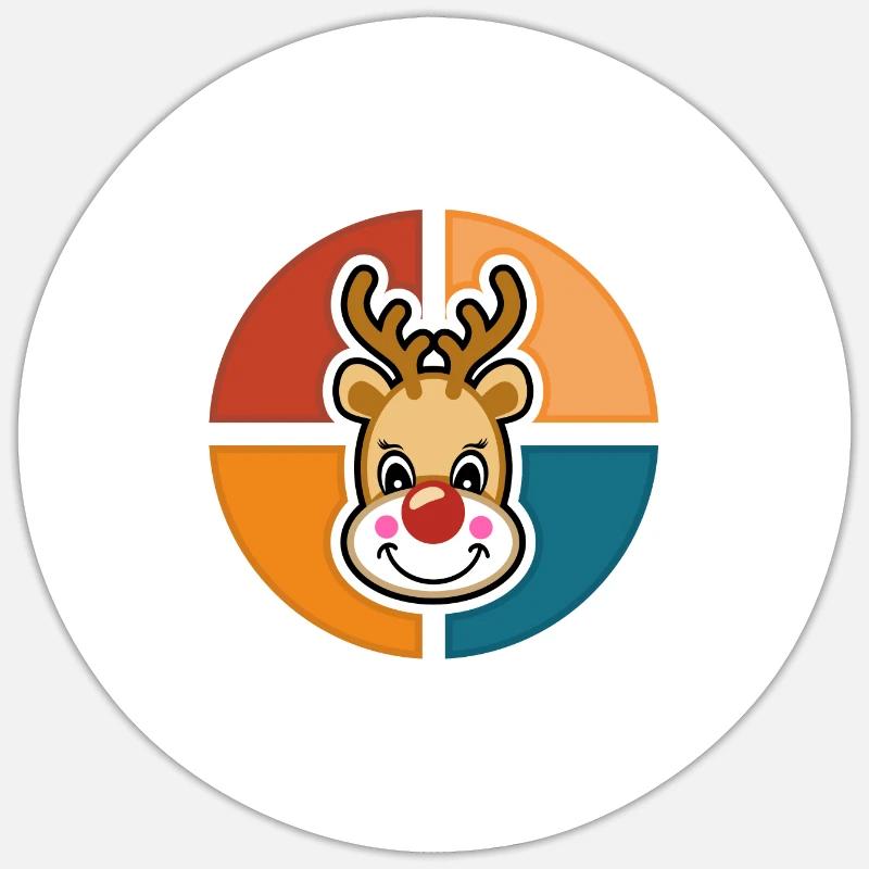 Rudolph - Sticker Größe S (10 x 10 cm) - Mattweiß