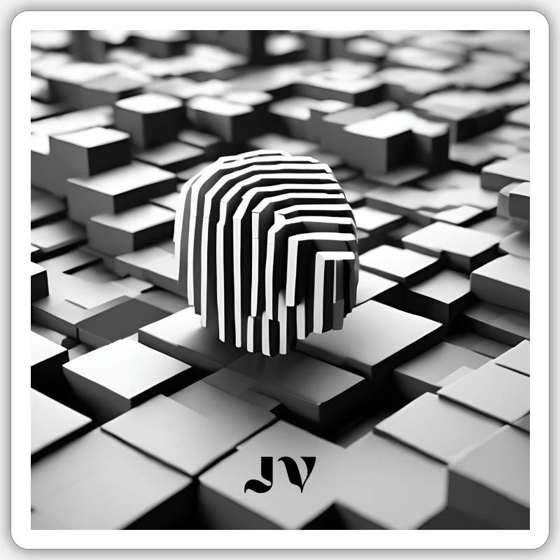Abstrait d’empreintes digitales - Sticker taille S (10 x 10 cm) - blanc mat