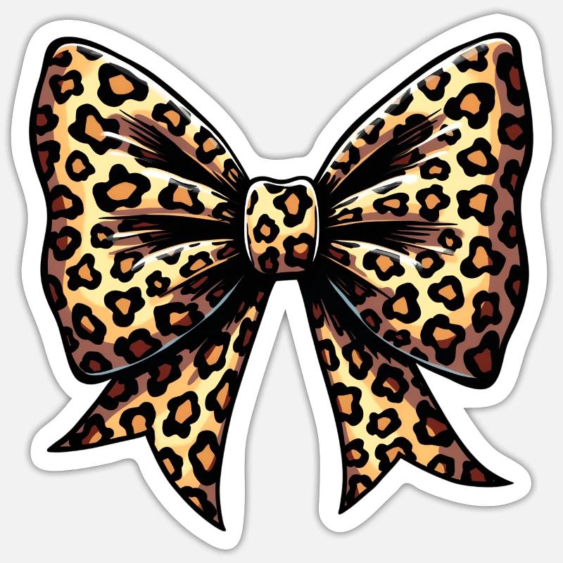 LARGE BOW WITH LEOPARD TREND Sticker size S (10 x 10 cm)